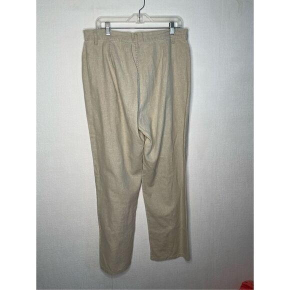 FDJ French‎ Dressing Women Linen / Cotton Pants Beige Gray Straight Leg Size 16 - Picture 5 of 11
